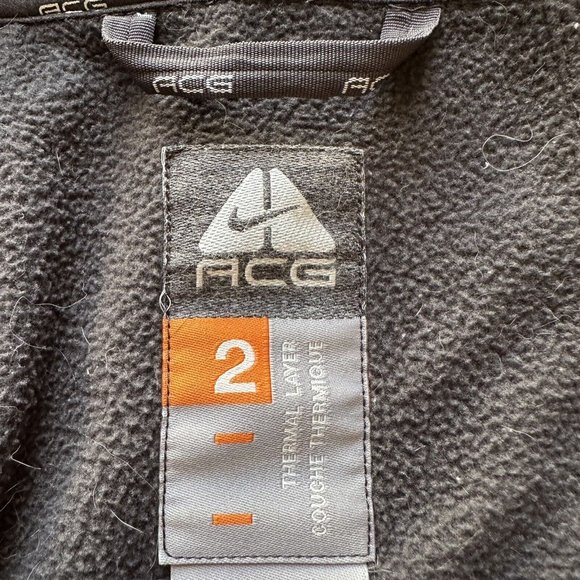 Nike ACG Sweater Womens Medium Full Zip Mock Neck Fleece Red Grey - Picture 11 of 13